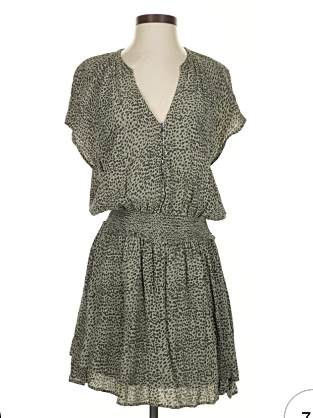 Rails Grey and Black Mini Dress Animal Print Sz S NEW Karla Olive Lynx